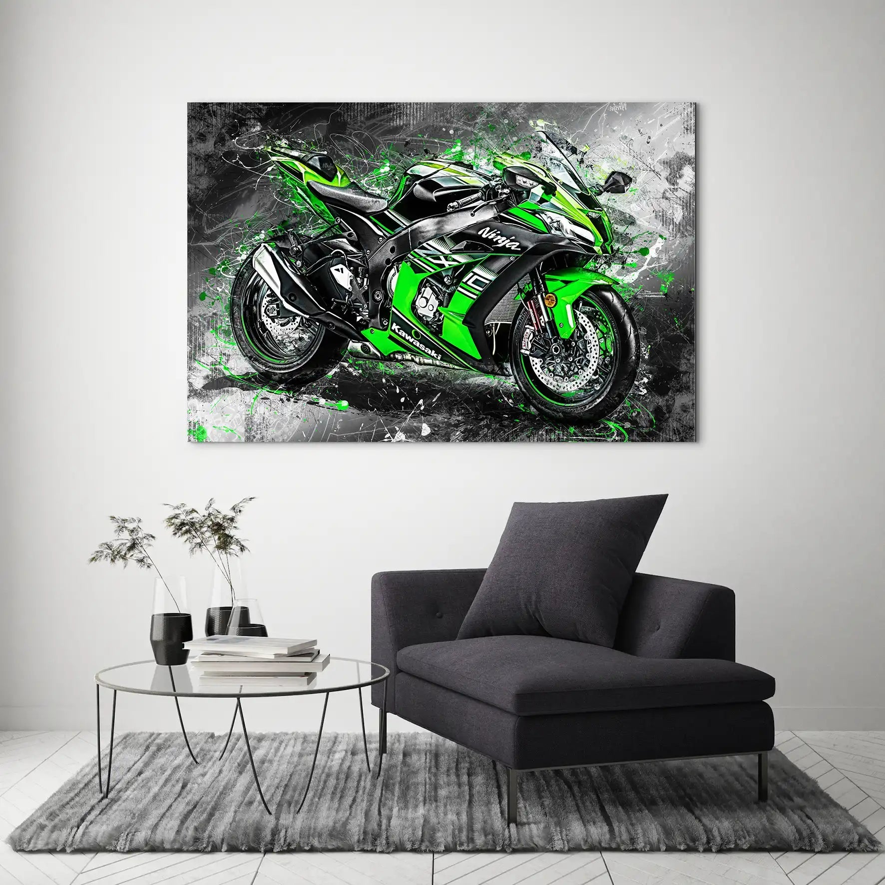 Kawasaki ZX10 Abstrakt AluDibond Bild INGALERIE