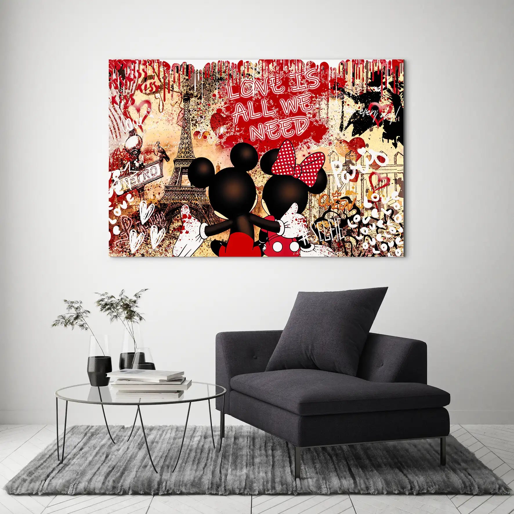 Micky & Minnie Love Retro AluDibond Bild INGALERIE