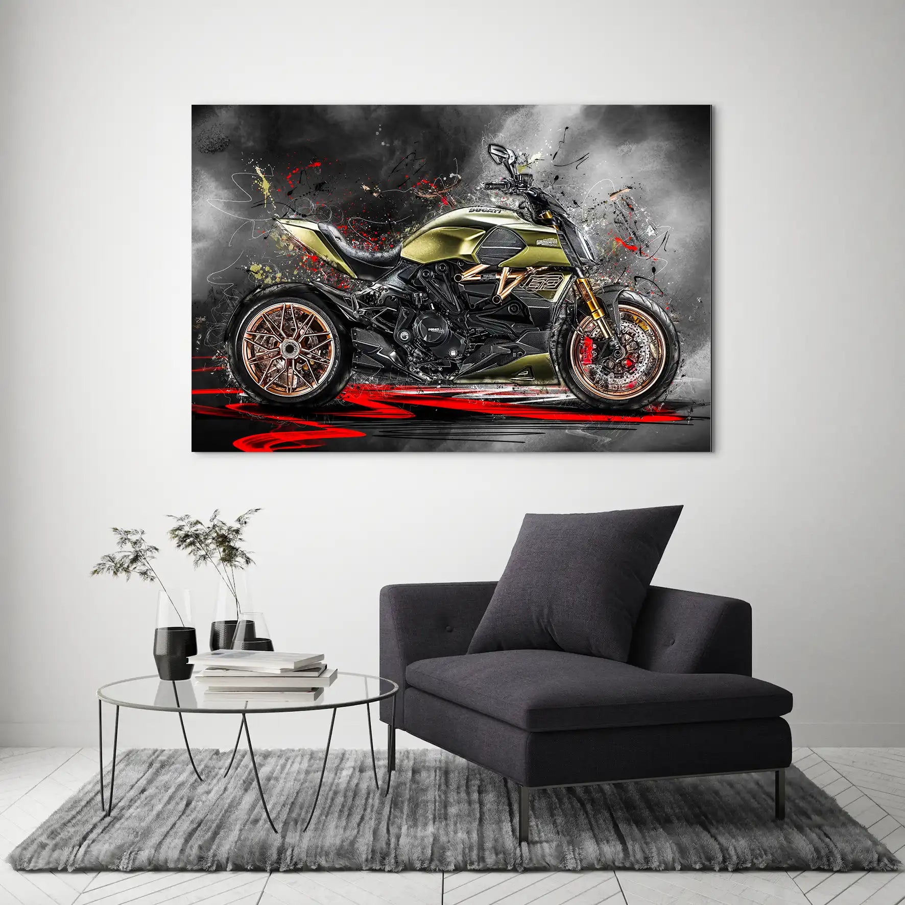 Ducati Diavel Lambo AluDibond Bild INGALERIE