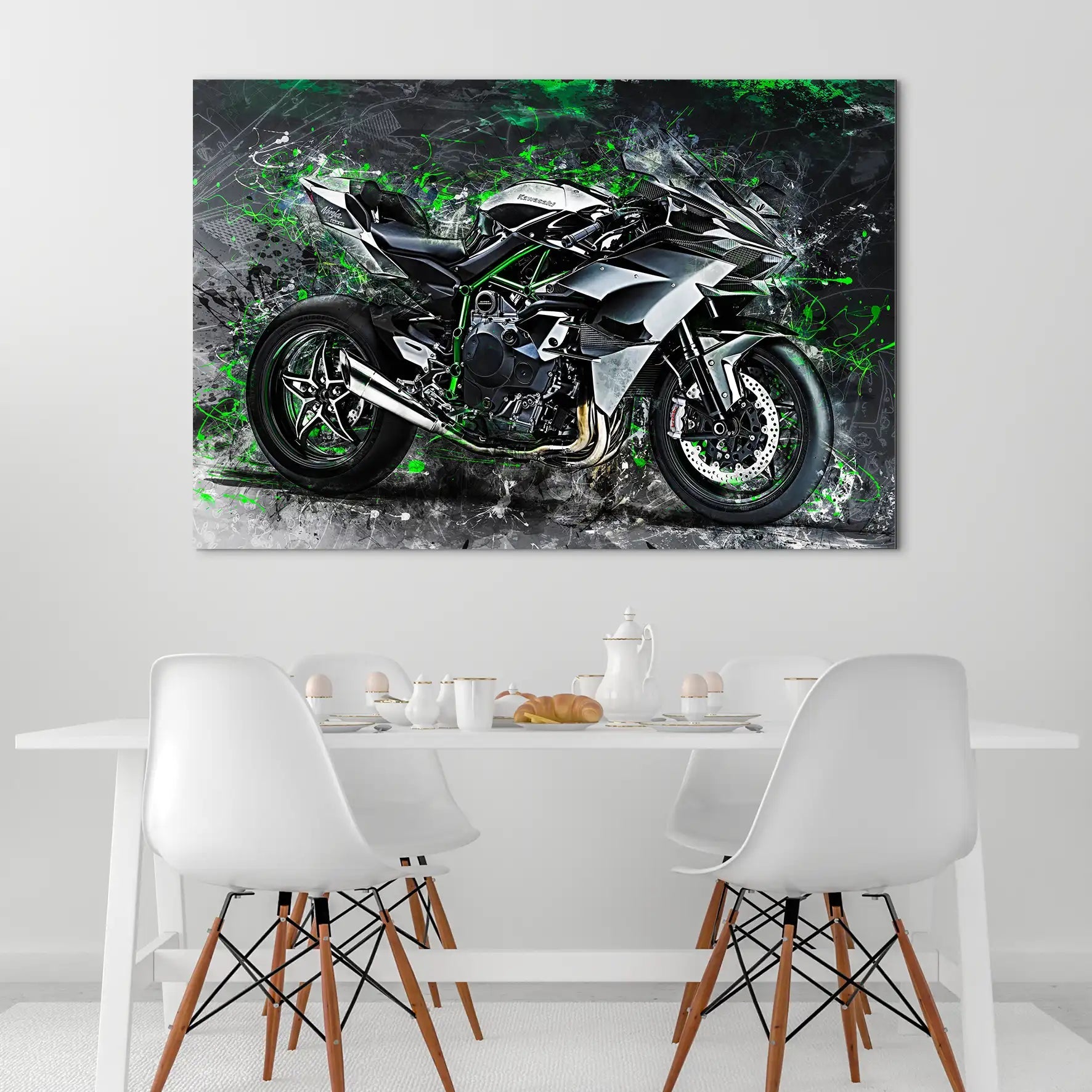 Kawasaki H2 Abstrakt AluDibond Bild INGALERIE