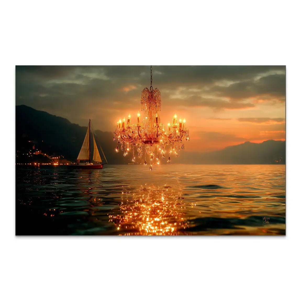 Abendlichter AluDibond Bild