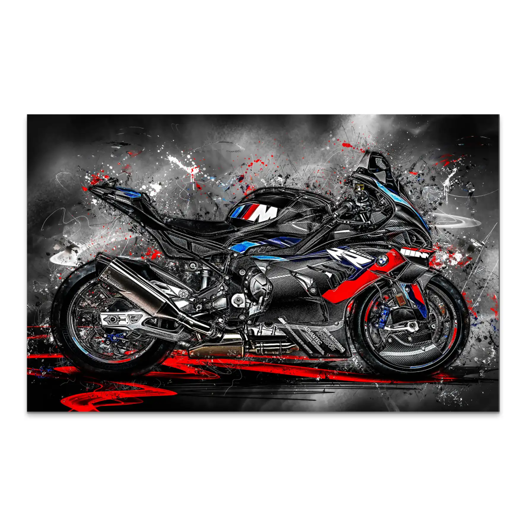 BMW M1000RR Black AluDibond Bild INGALERIE