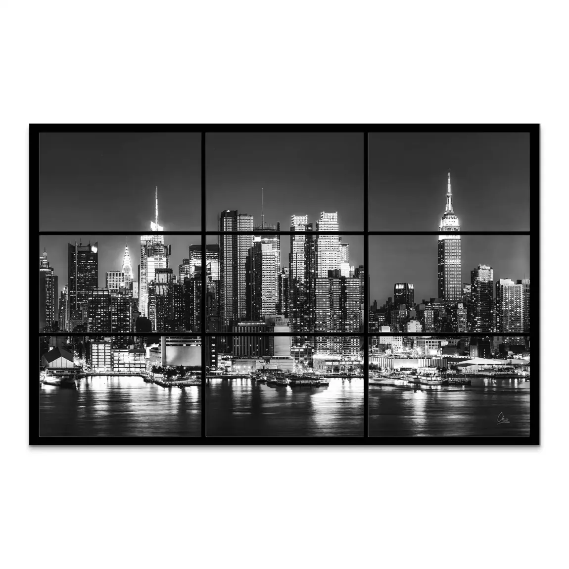 New York Black Skyline AluDibond Bild