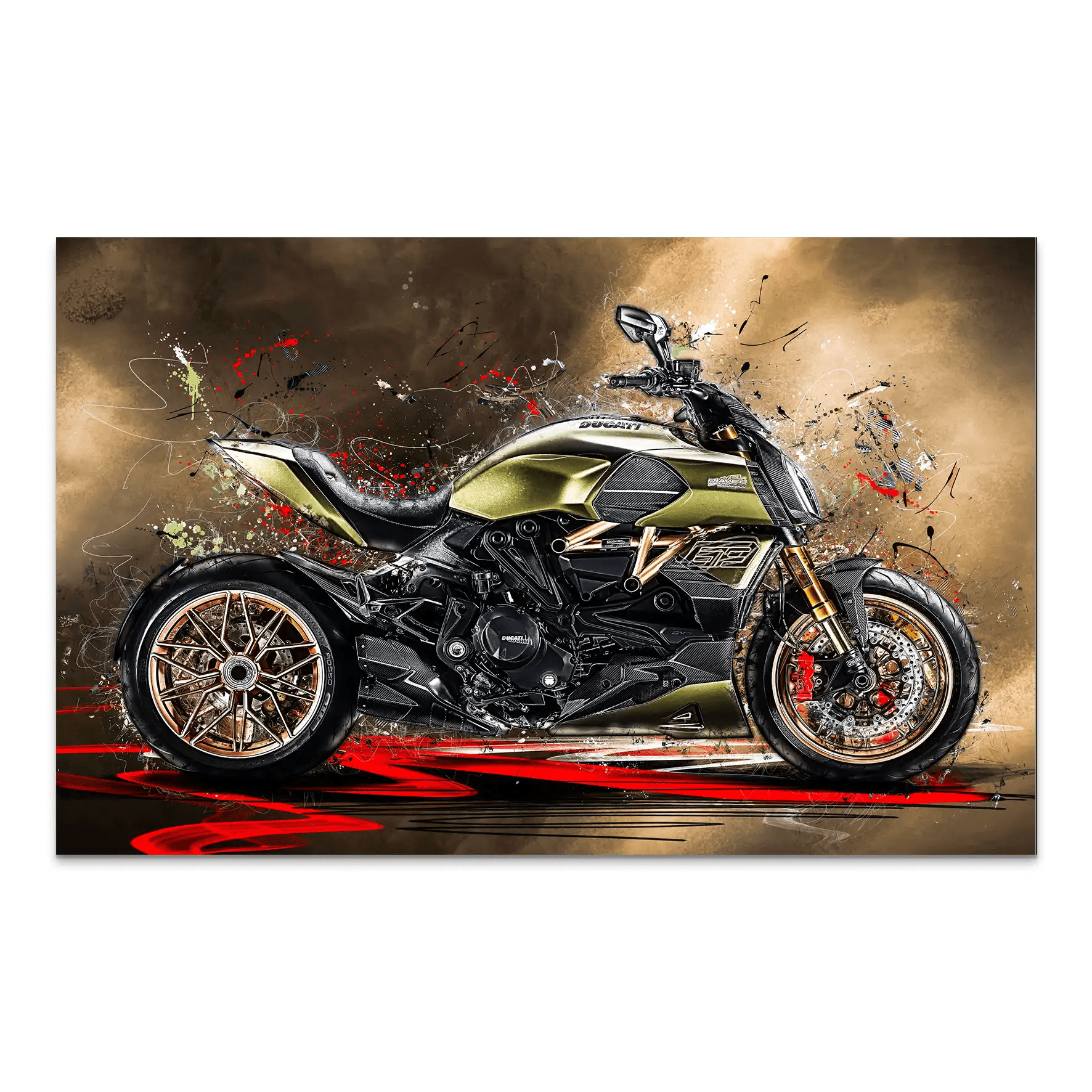 Ducati Diavel Lambo Retro Alu Dibond Bild INGALERIE