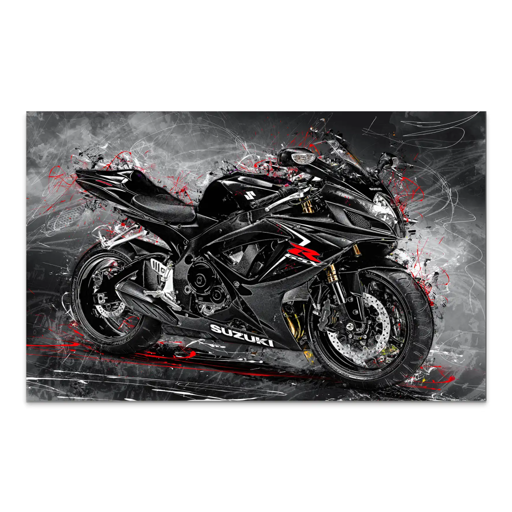 Suzuki GSXR 600 Abstrakt Black AluDibond Bild INGALERIE