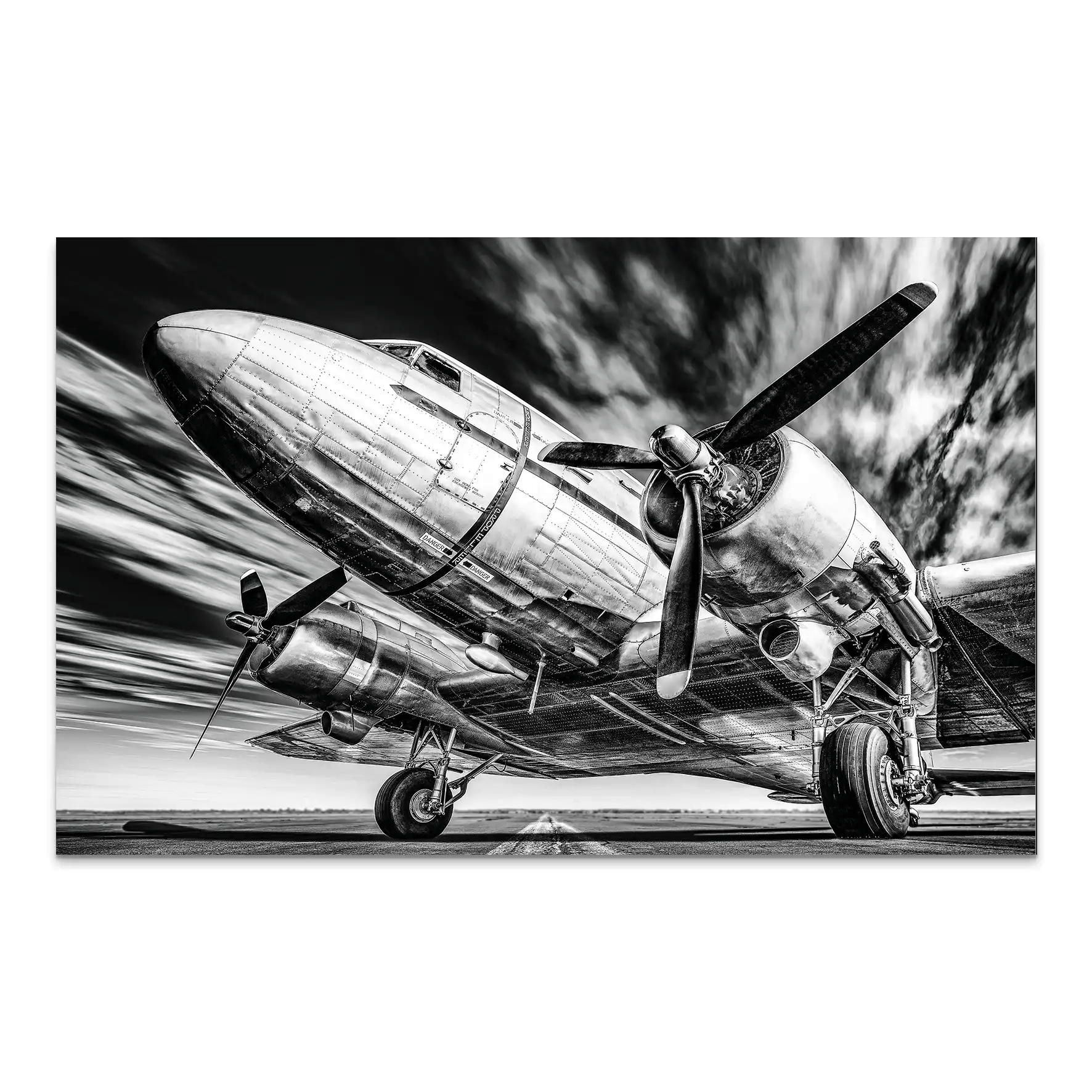 DC3 Old School Flugzeug AluDibond Bild INGALERIE