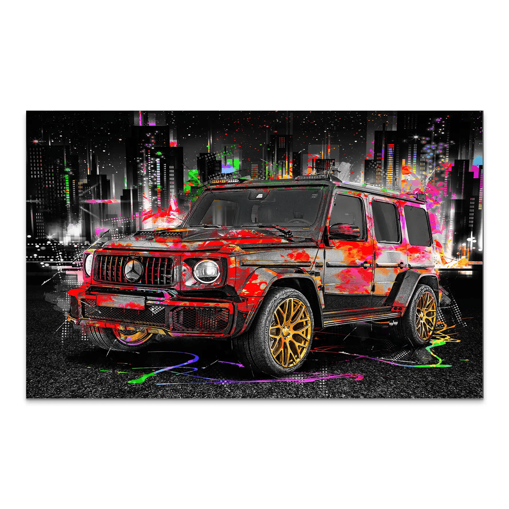 Mercedes G63 Abstrakt Color AluDibond Bild INGALERIE