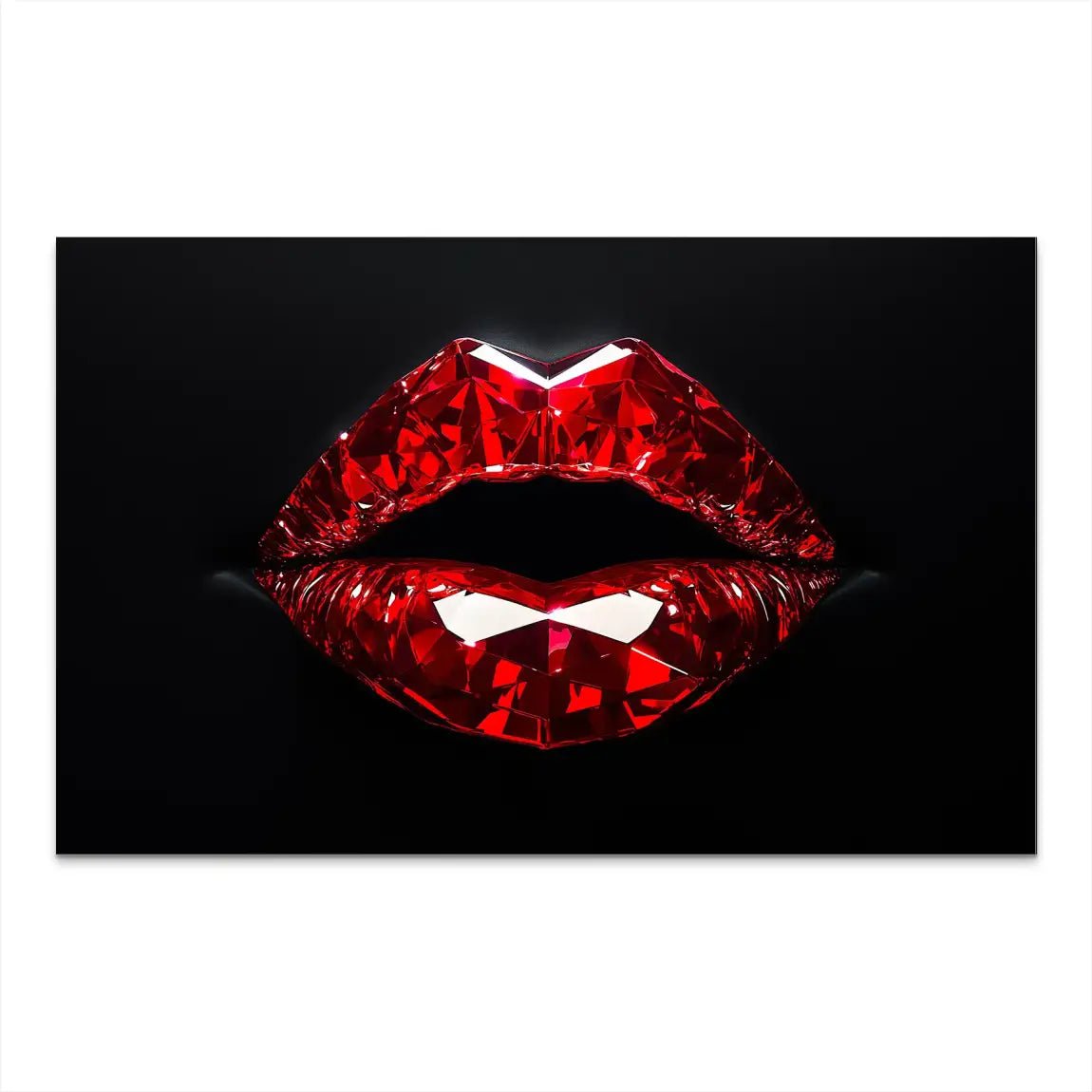 Red Glas Lips AluDibond Bild INGALERIE