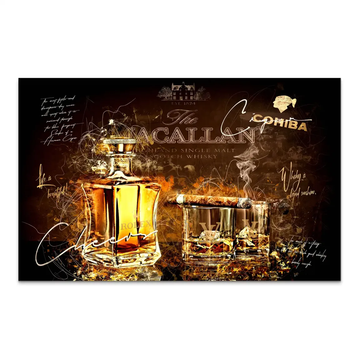 Whisky Lounge Art Alu Dibond Bild INGALERIE