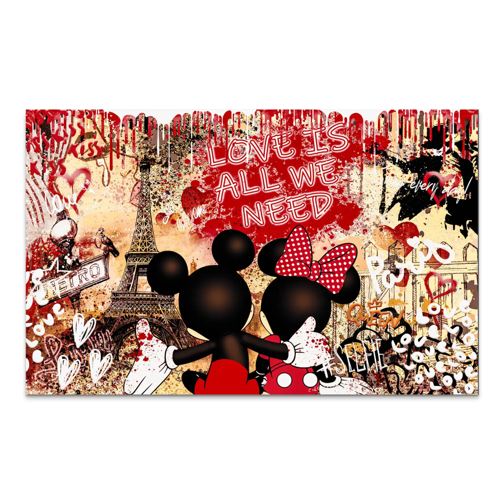 Micky & Minnie Love Retro AluDibond Bild INGALERIE