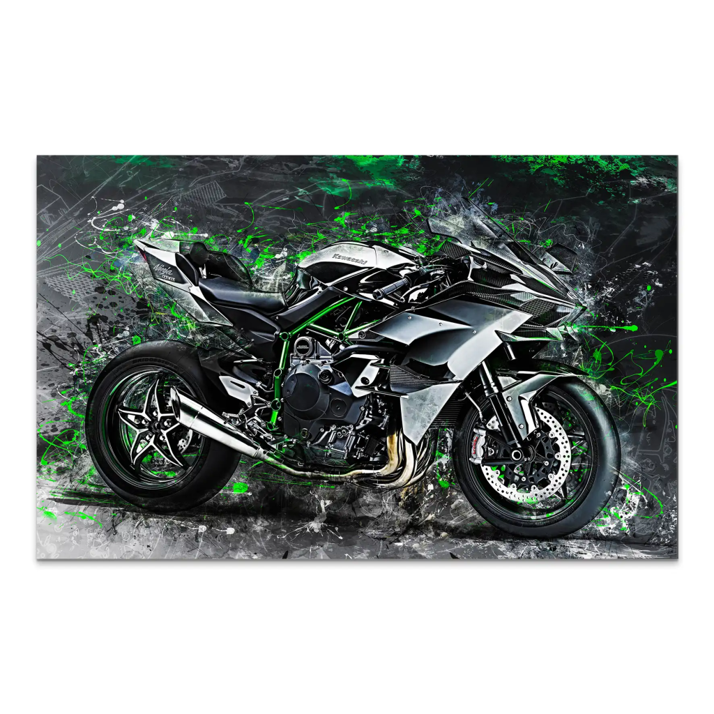 Kawasaki H2 Abstrakt AluDibond Bild INGALERIE