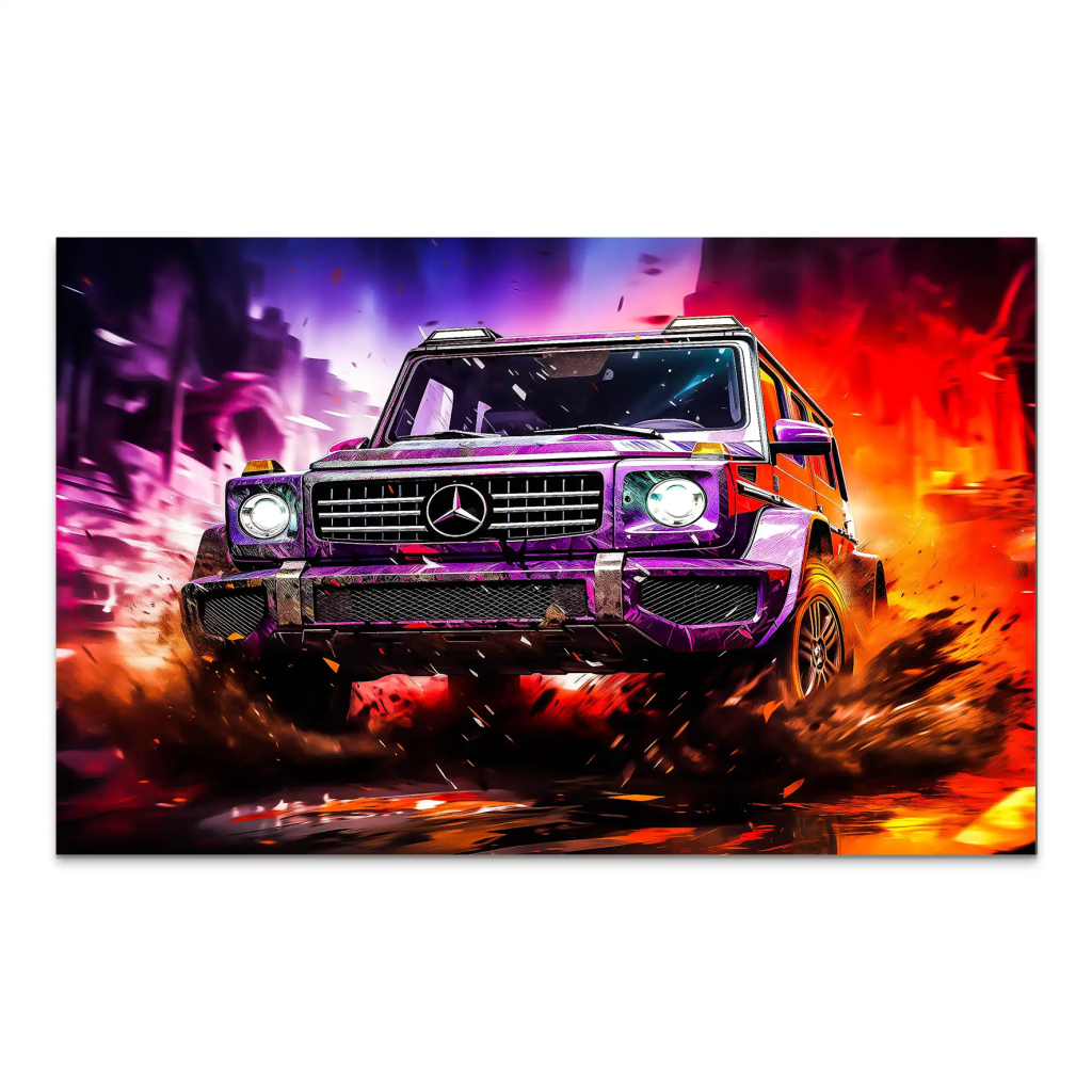 Mercedes G63 Abstrakt Offroad AluDibond Bild INGALERIE