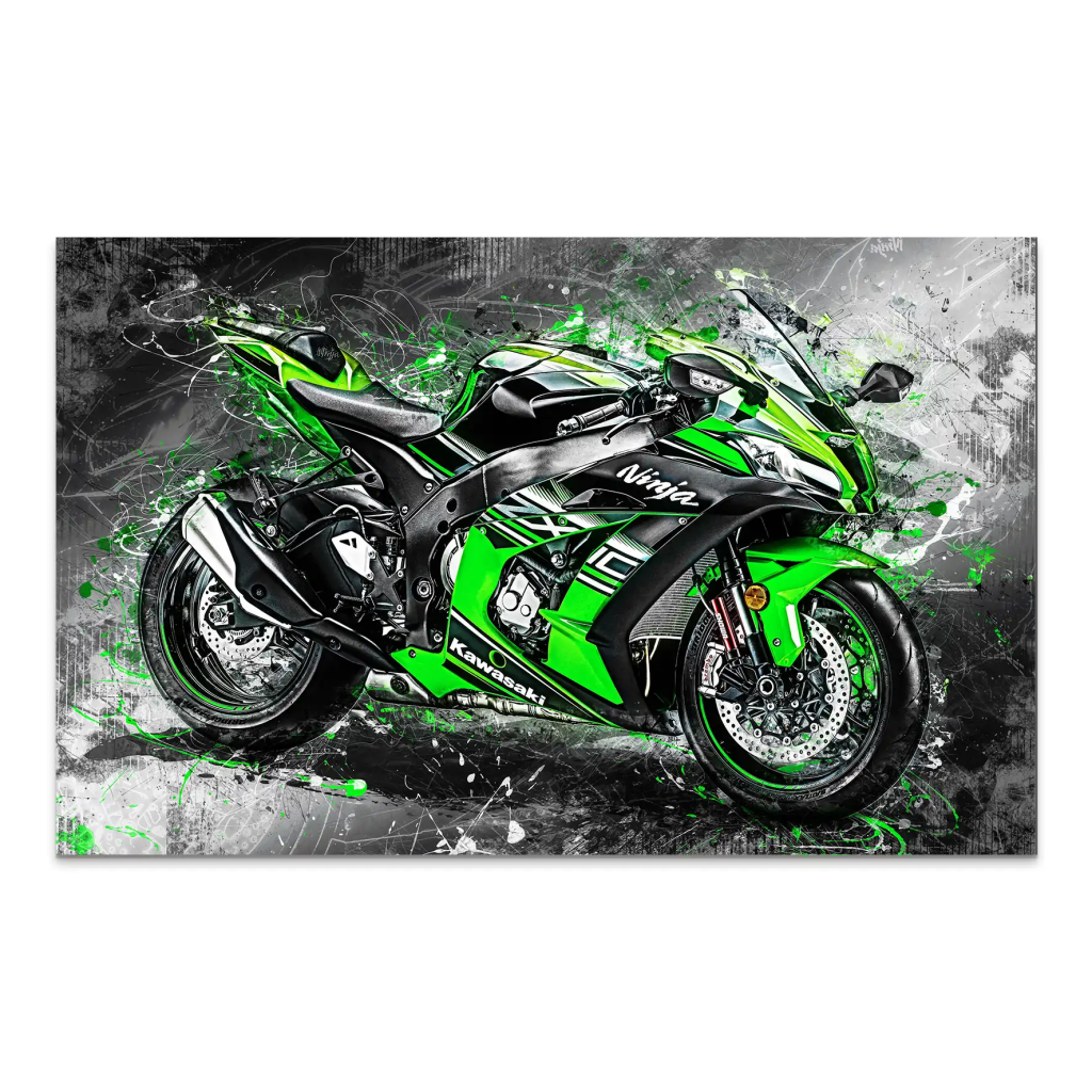 Kawasaki ZX10 Abstrakt AluDibond Bild INGALERIE