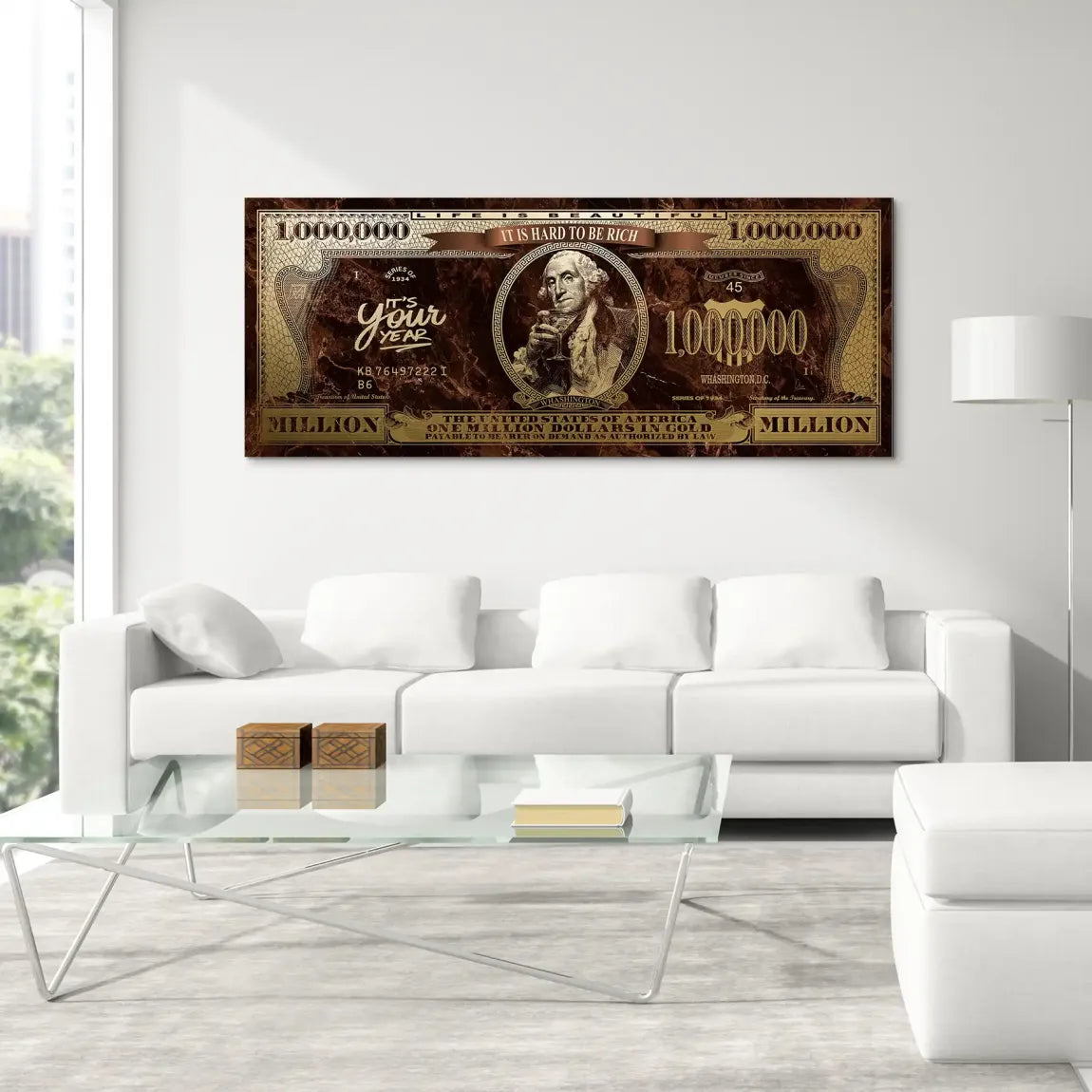 Gold Dollar George Washington Alu Dibond Bild