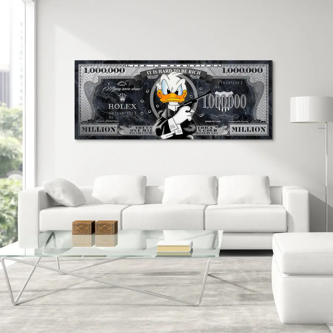 Donald Duck Bond Game Pop Art AluDibond Bild INGALERIE