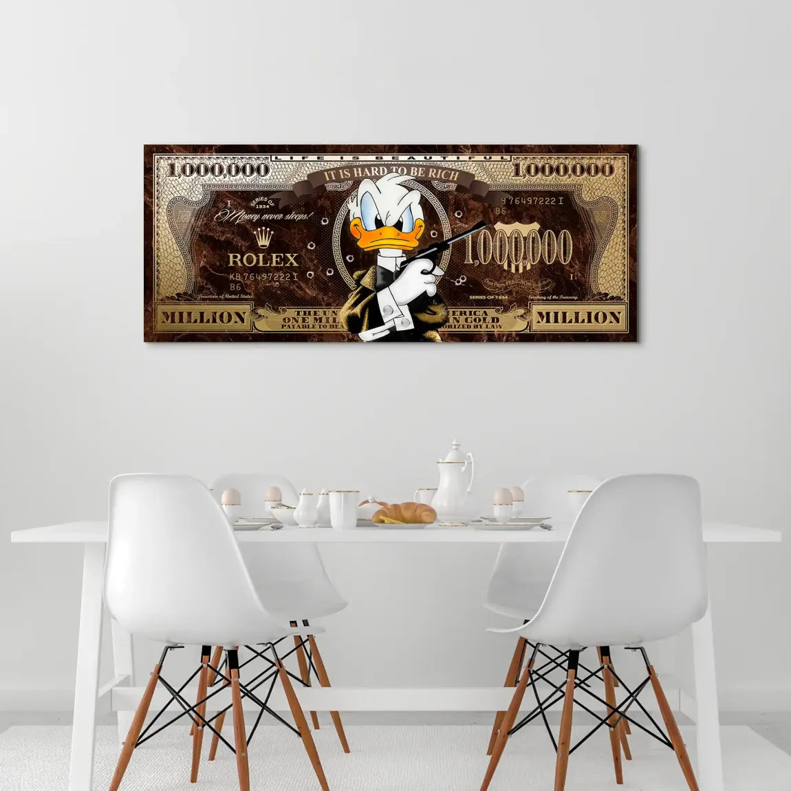 Donald Duck Rich State of Mind Pop Art AluDibond Bild INGALERIE