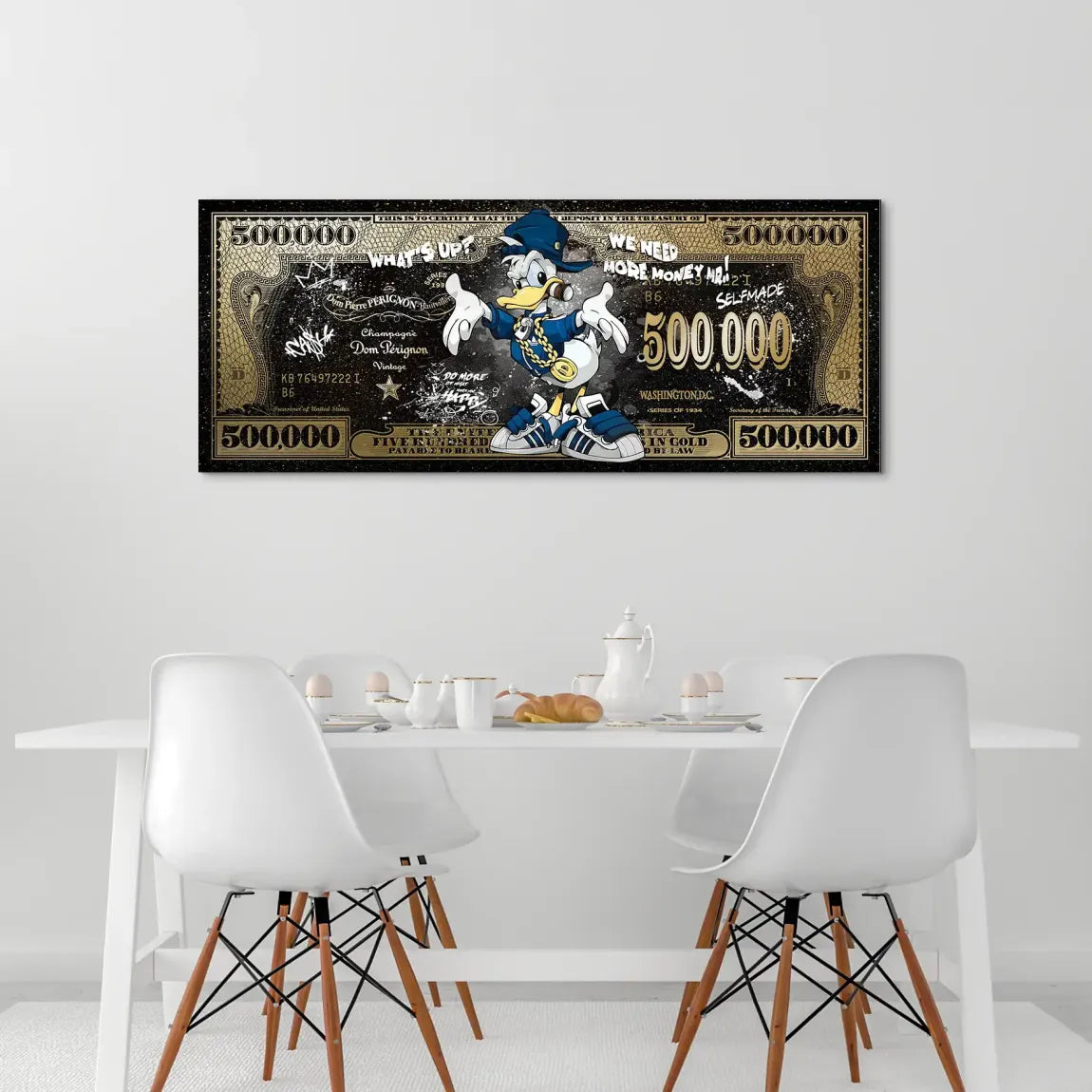 Donald Duck Whats Up Dollar Style AluDibond Bild INGALERIE