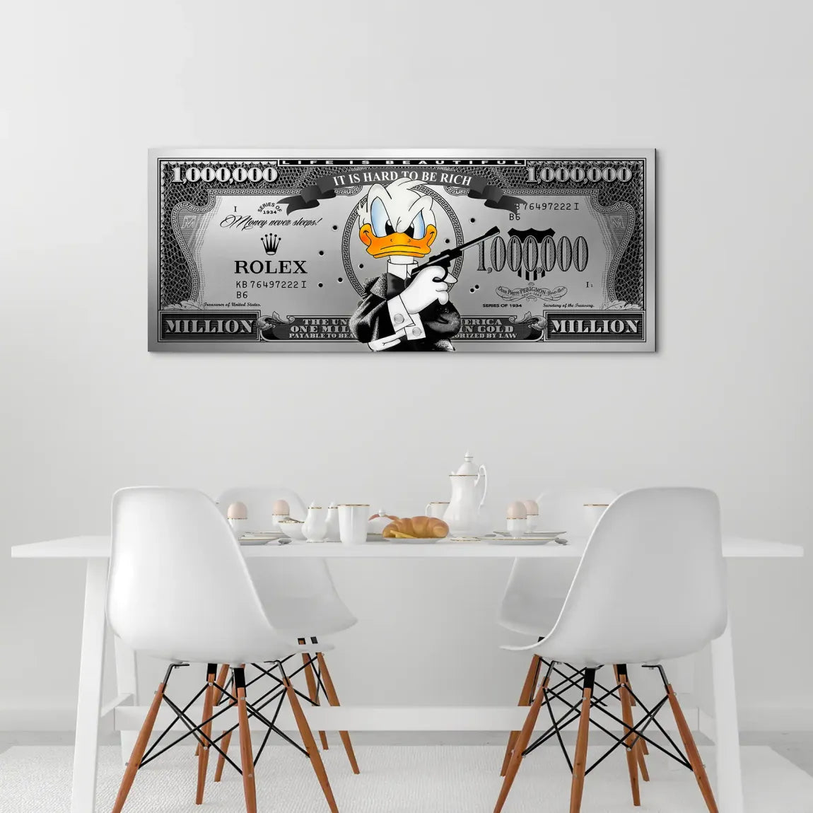 Donald Duck License to Bill Pop Art Dollar AluDibond Bild INGALERIE