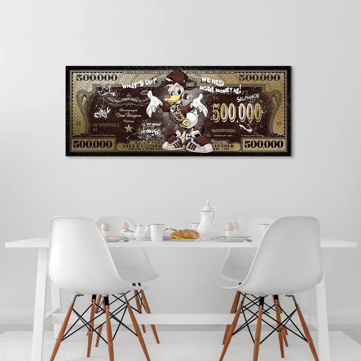 Donald Duck Whats Up Retro Dollar AluDibond Bild INGALERIE