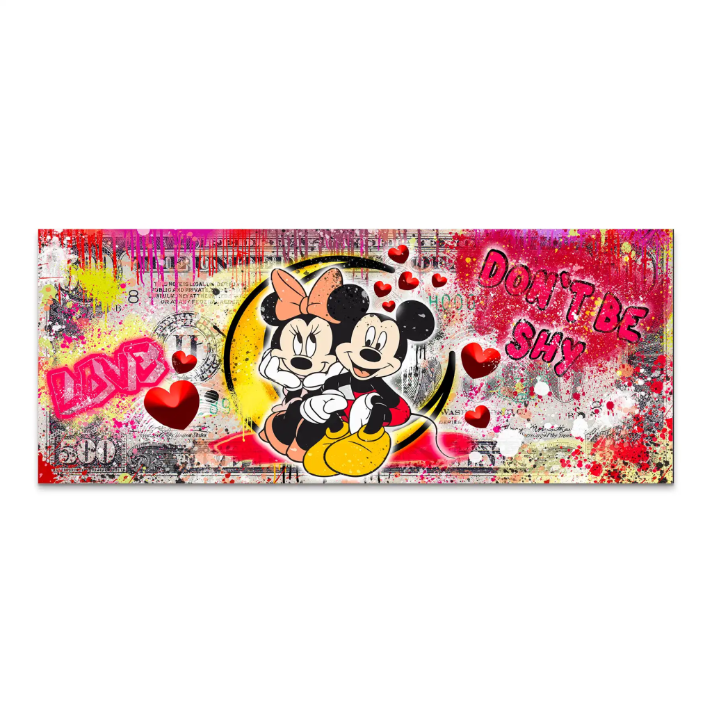 Micky Minnie Love Dollar AluDibond Bild INGALERIE