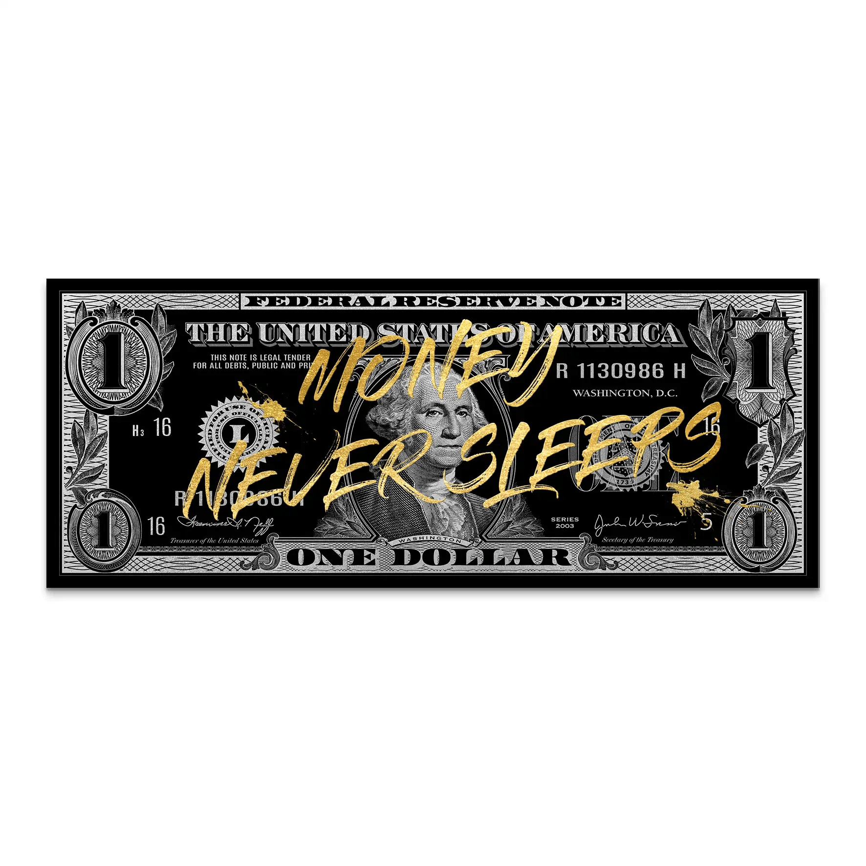 Monney Never Sleeps Dollar Style AluDibond Bild INGALERIE