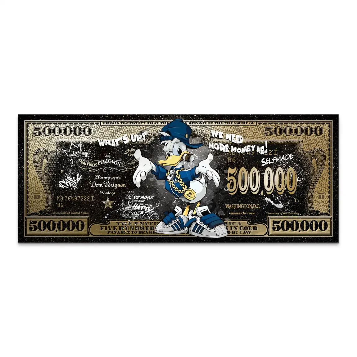 Donald Duck Whats Up Dollar Style AluDibond Bild INGALERIE