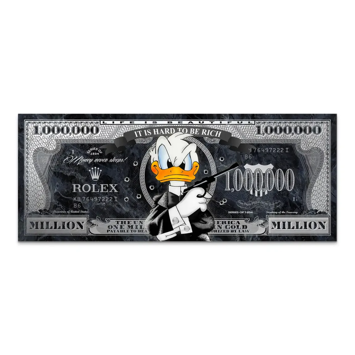Donald Duck Bond Game Pop Art AluDibond Bild INGALERIE