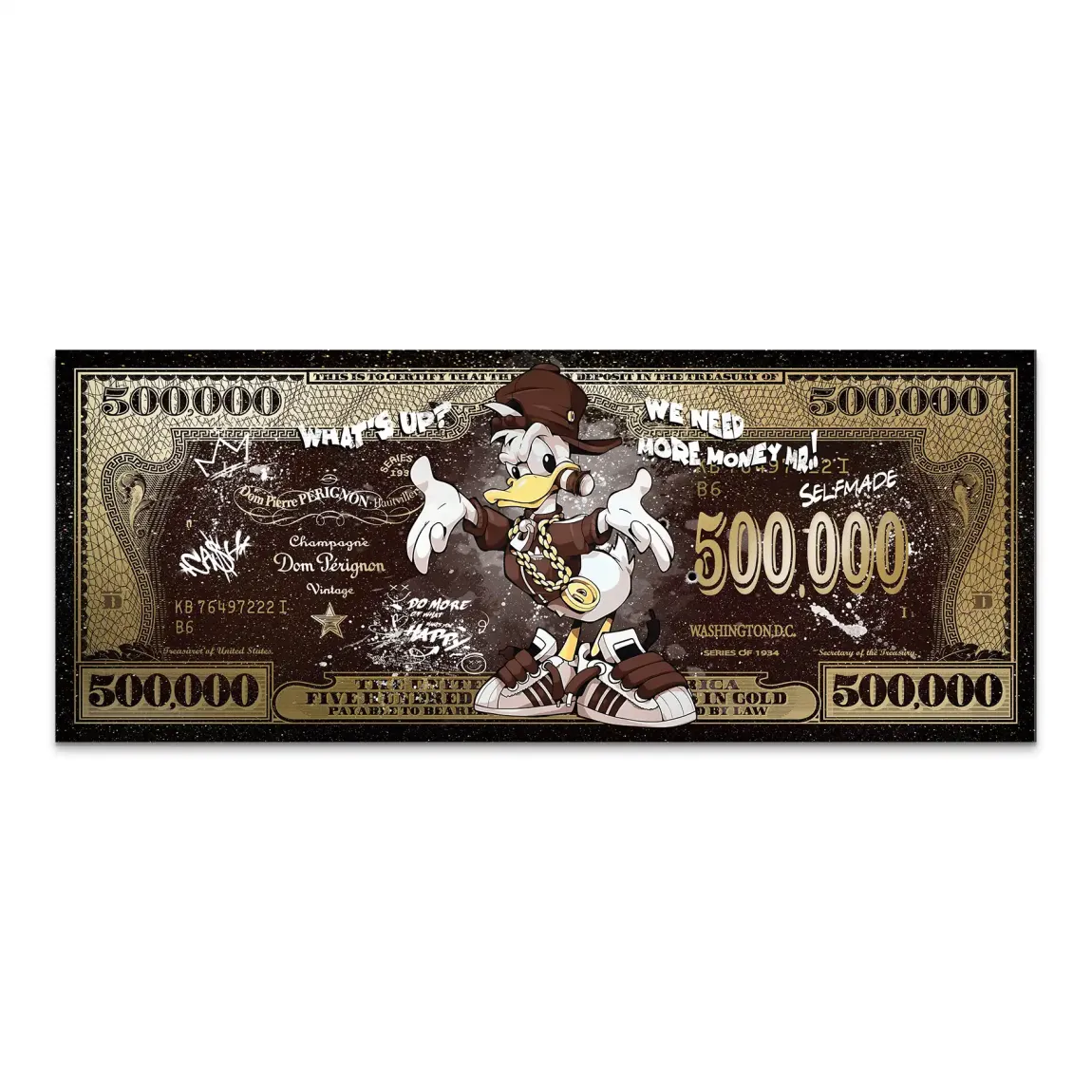 Donald Duck Whats Up Retro Dollar AluDibond Bild INGALERIE