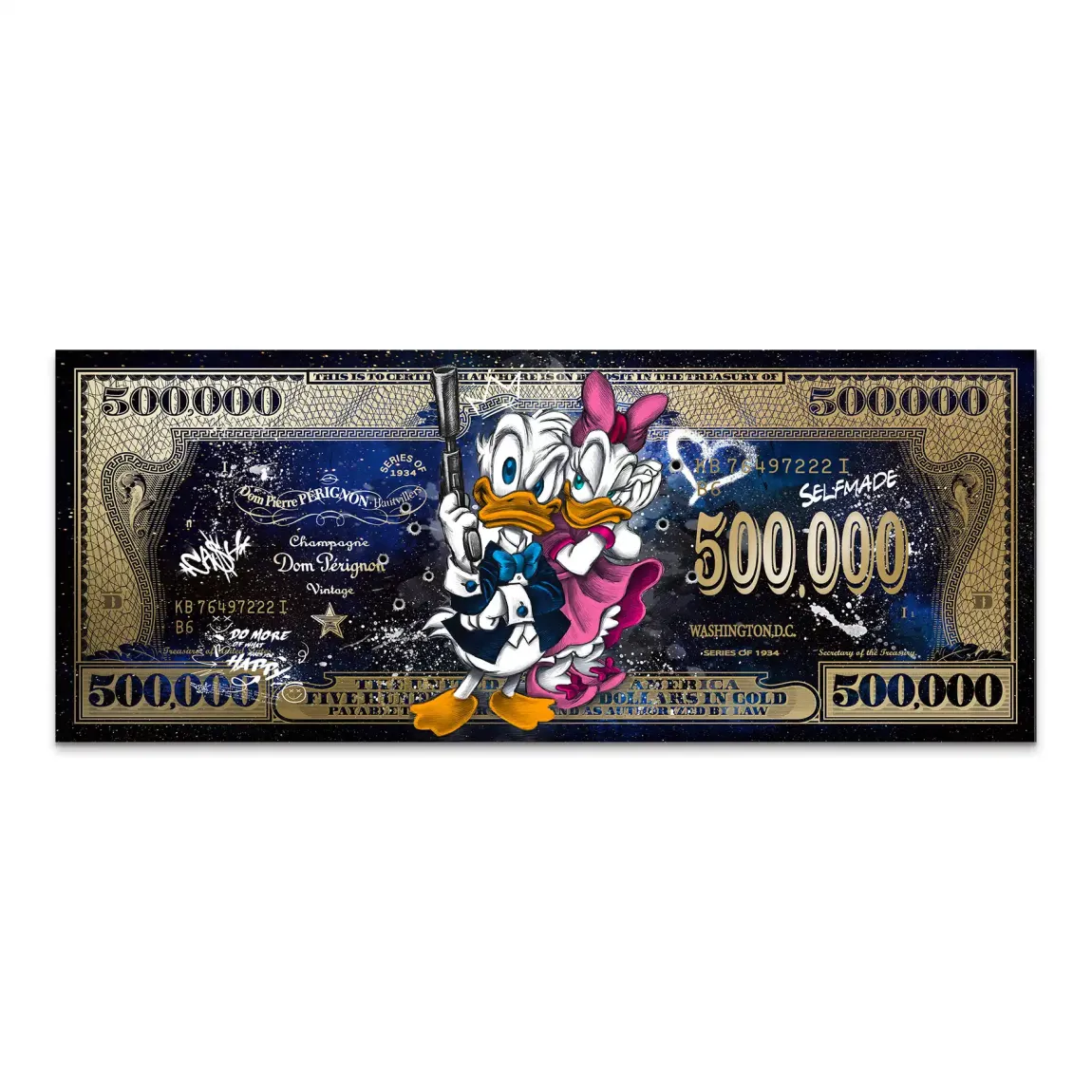 Donald & Daisy Duck Dollar AluDibond Bild INGALERIE