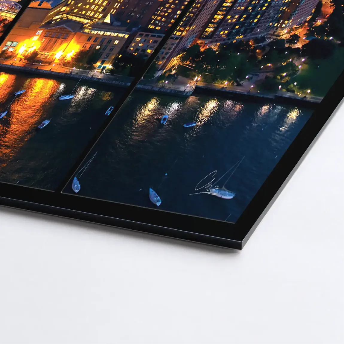 Skyline Lights New York Alu Dibond Bild