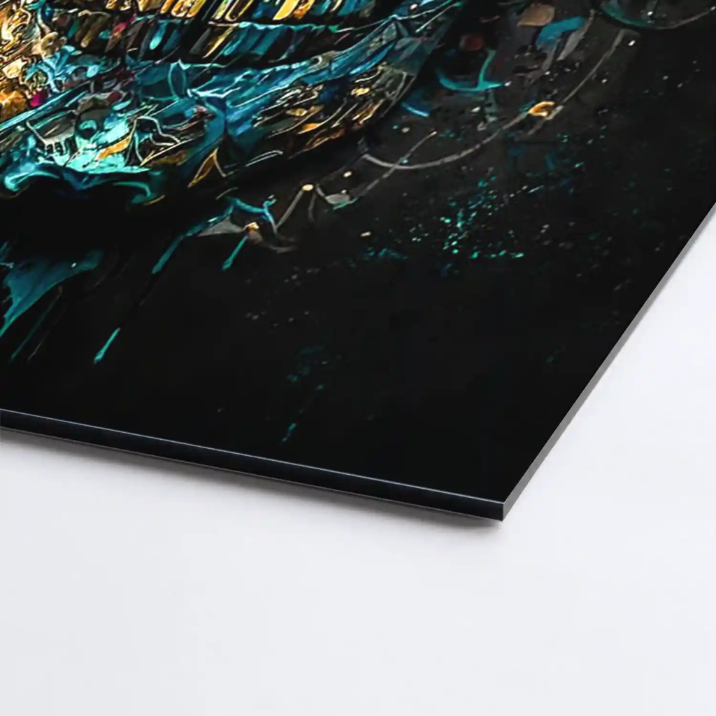 Totenkopf Gold Style Alu Dibond Bild INGALERIE