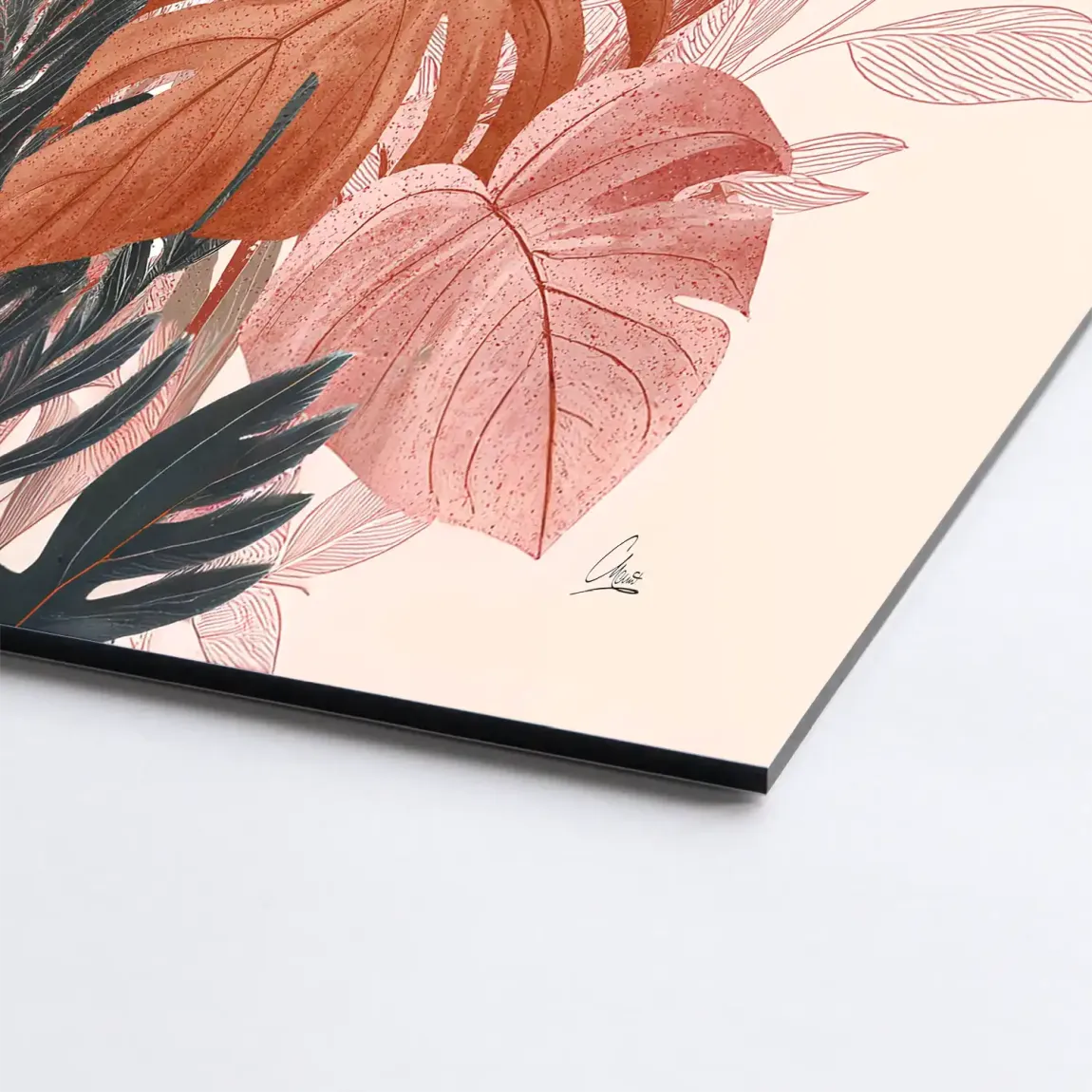 Terracotta Leaves Harmony Alu Dibond Bild