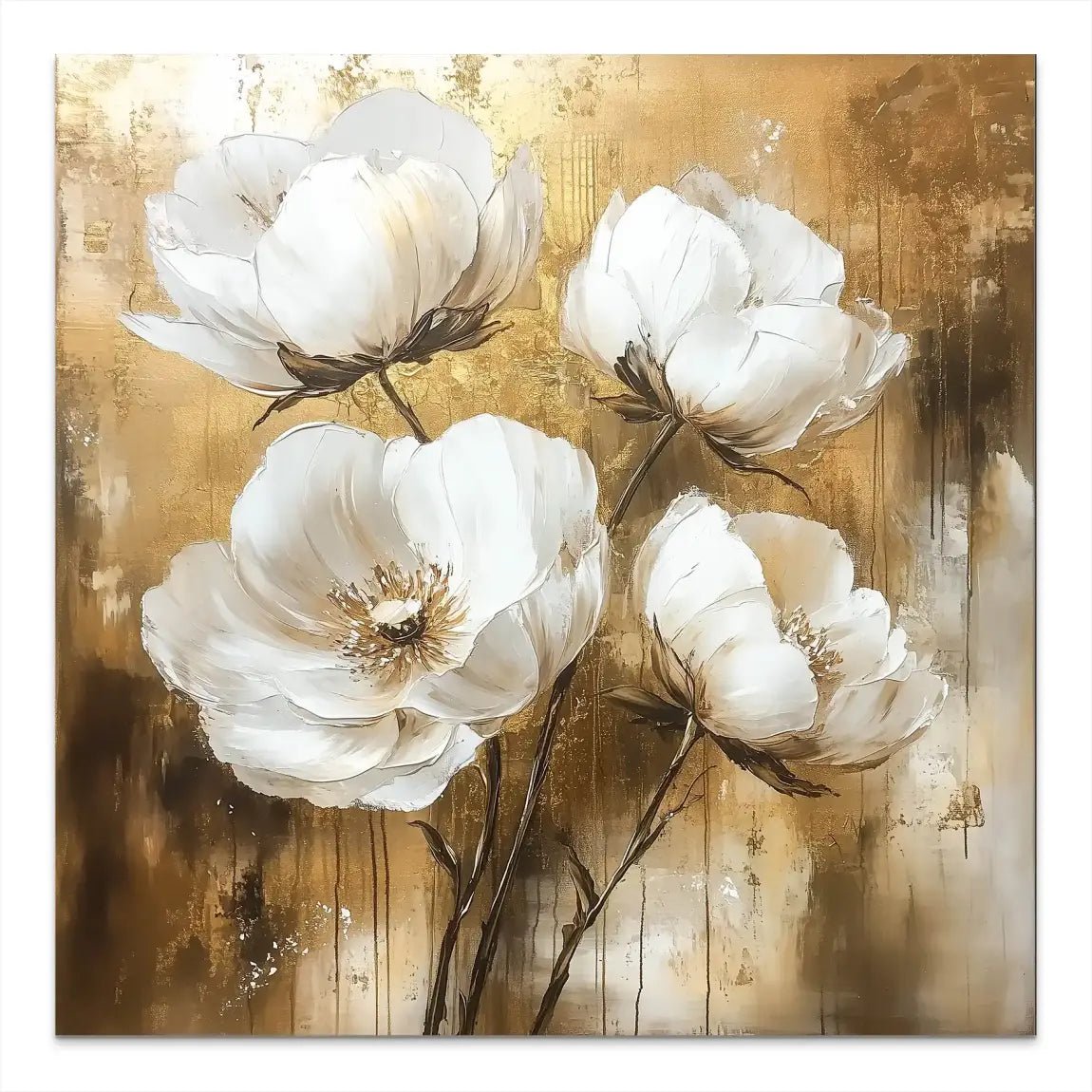 Flower Gold Style AluDibond Bild INGALERIE