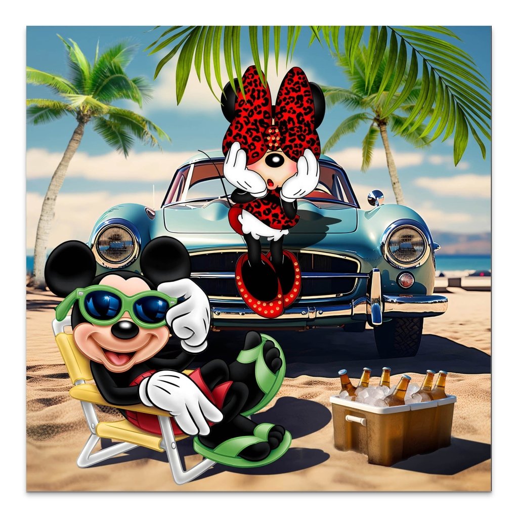 Micky & Minnie Beach AluDibond Bild INGALERIE