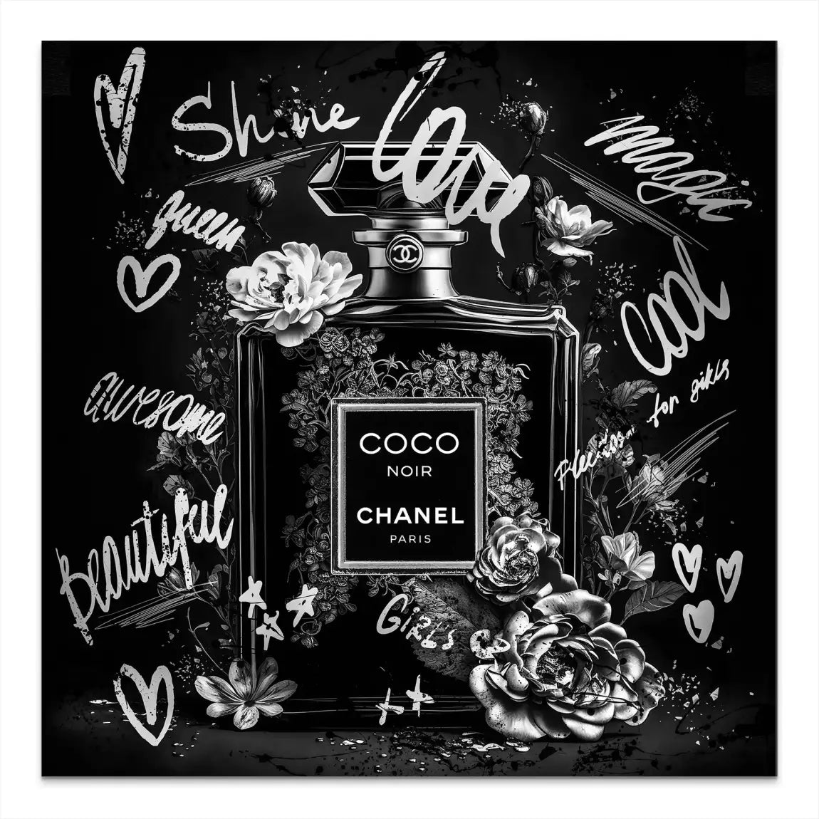 Coco Parfum Black Style AluDibond Bild INGALERIE