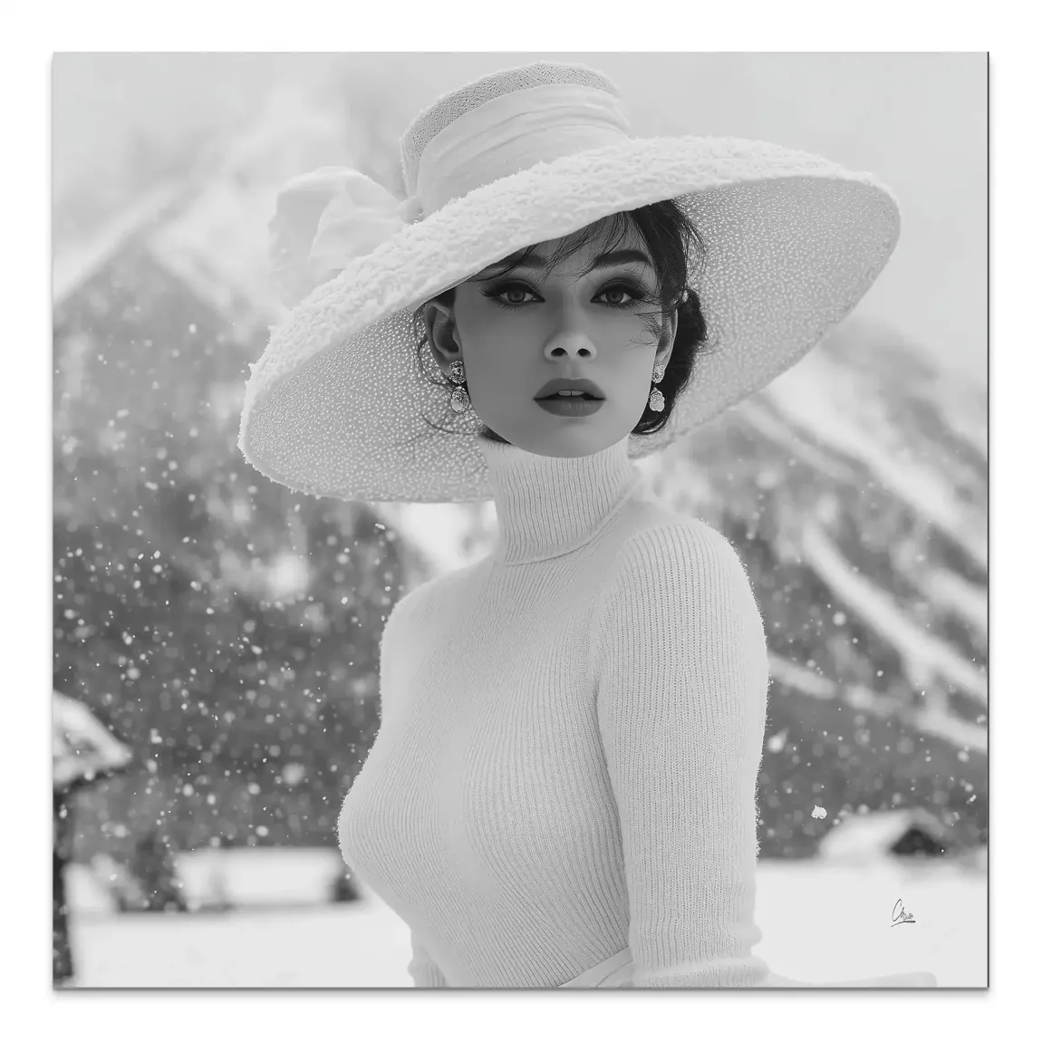 Audrey Hepburn Aspen Portrait Alu Dibond Bild