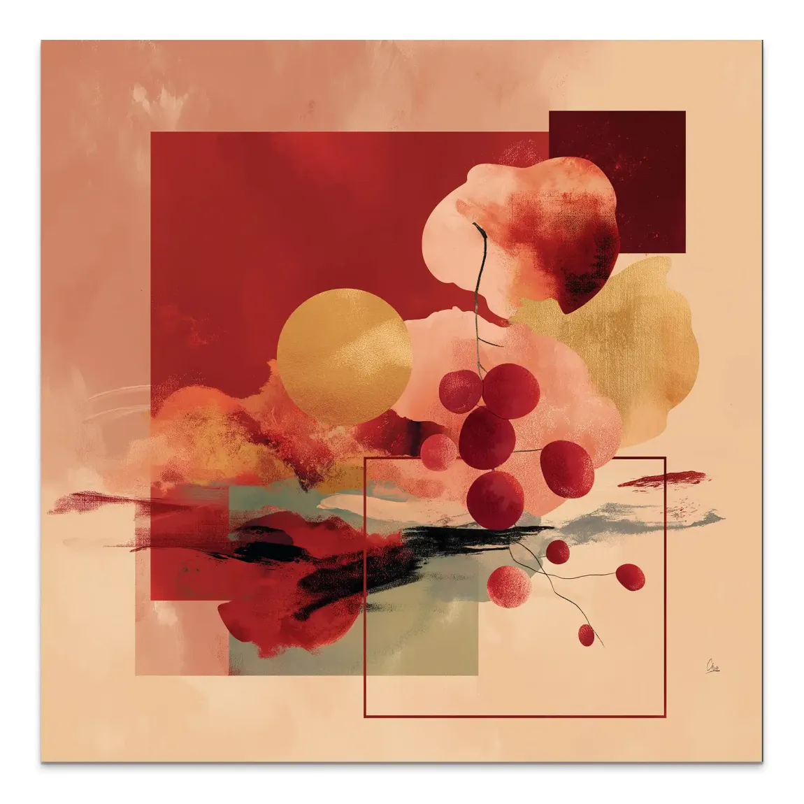 Scarlet Bloom Alu Dibond Bild