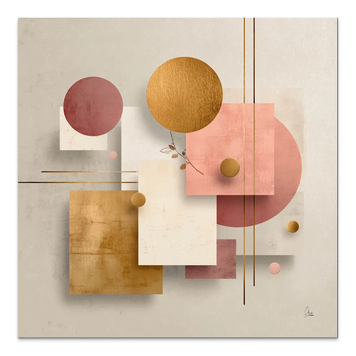 Golden Geometry Alu Dibond Bild