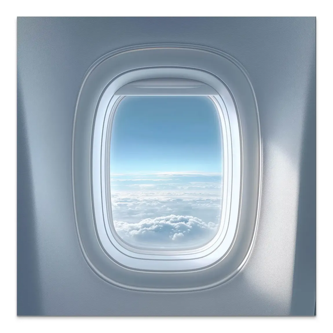 Flugzeugfenster Horizont Alu Dibond Wandbild