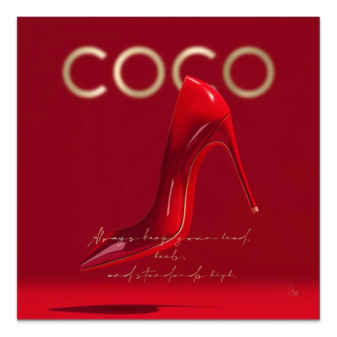 Red Coco Heels Alu Dibond Bild