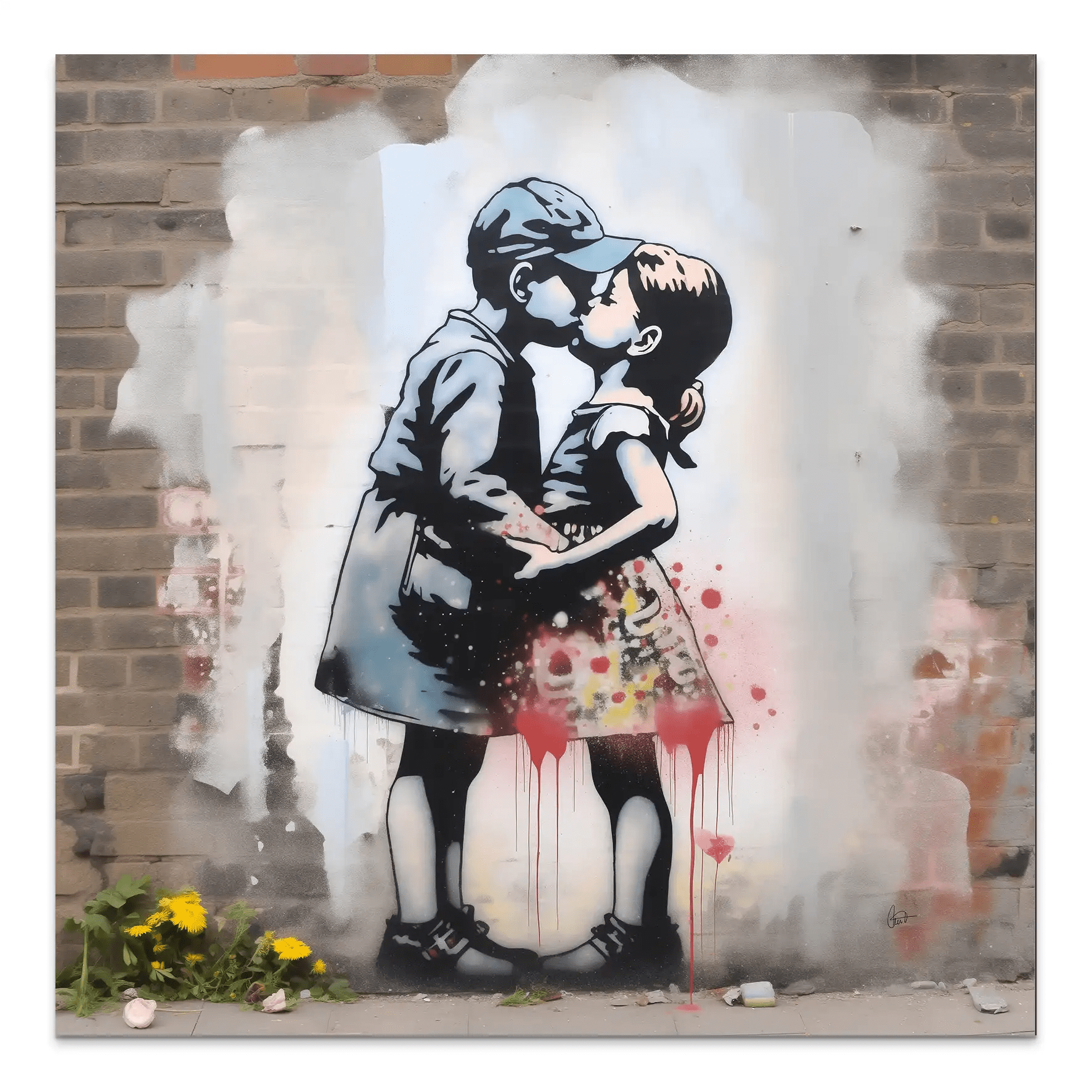 Remember Banksy Style Nr.2 AluDibond Bild INGALERIE