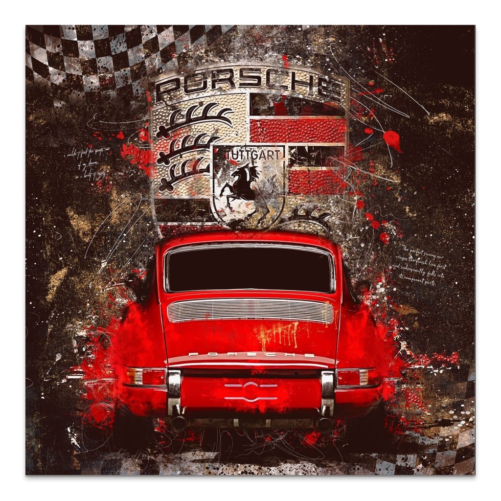 Porsche 911 Retro Abstrakt AluDibond Bild INGALERIE