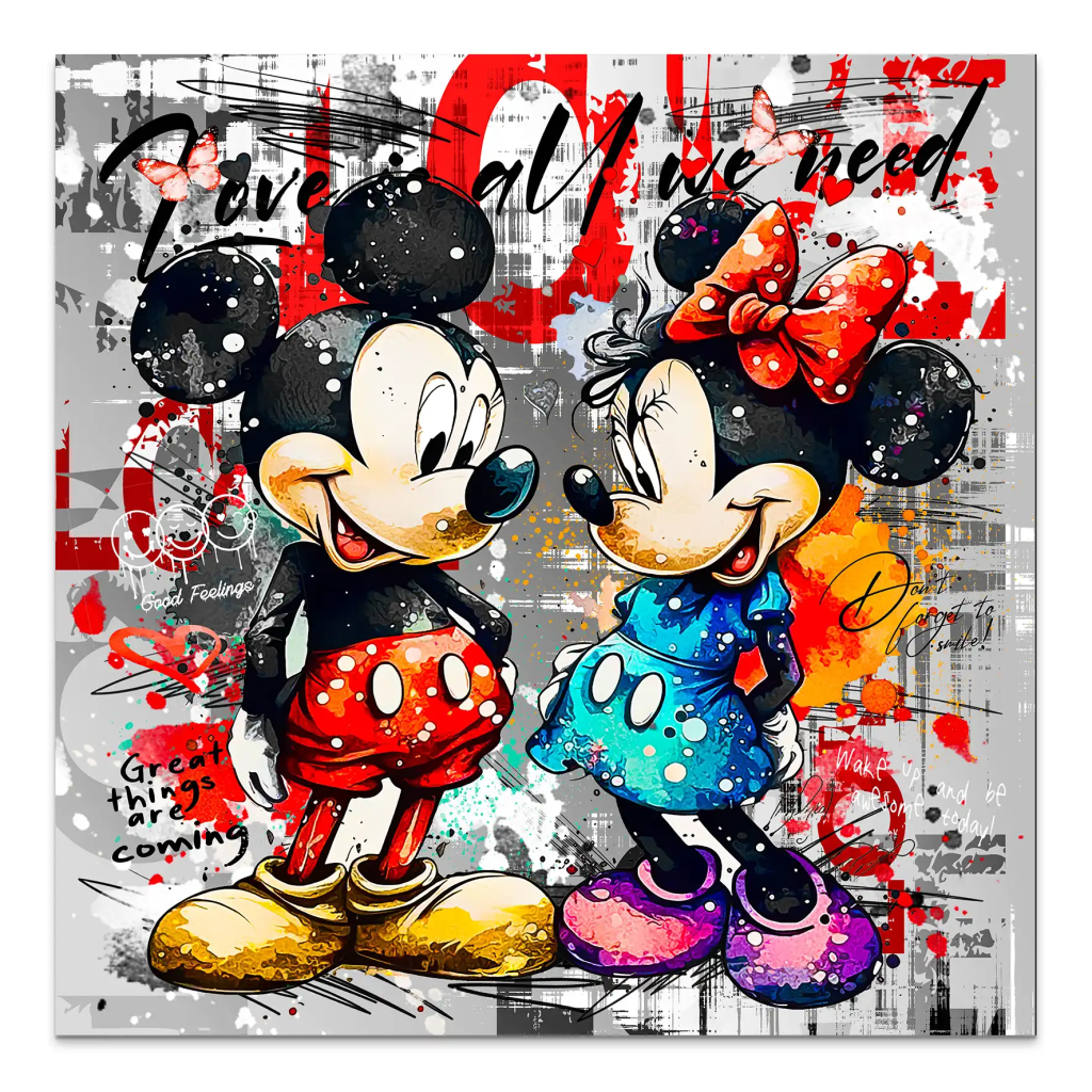 Micky Minnie Love AluDibond Bild INGALERIE