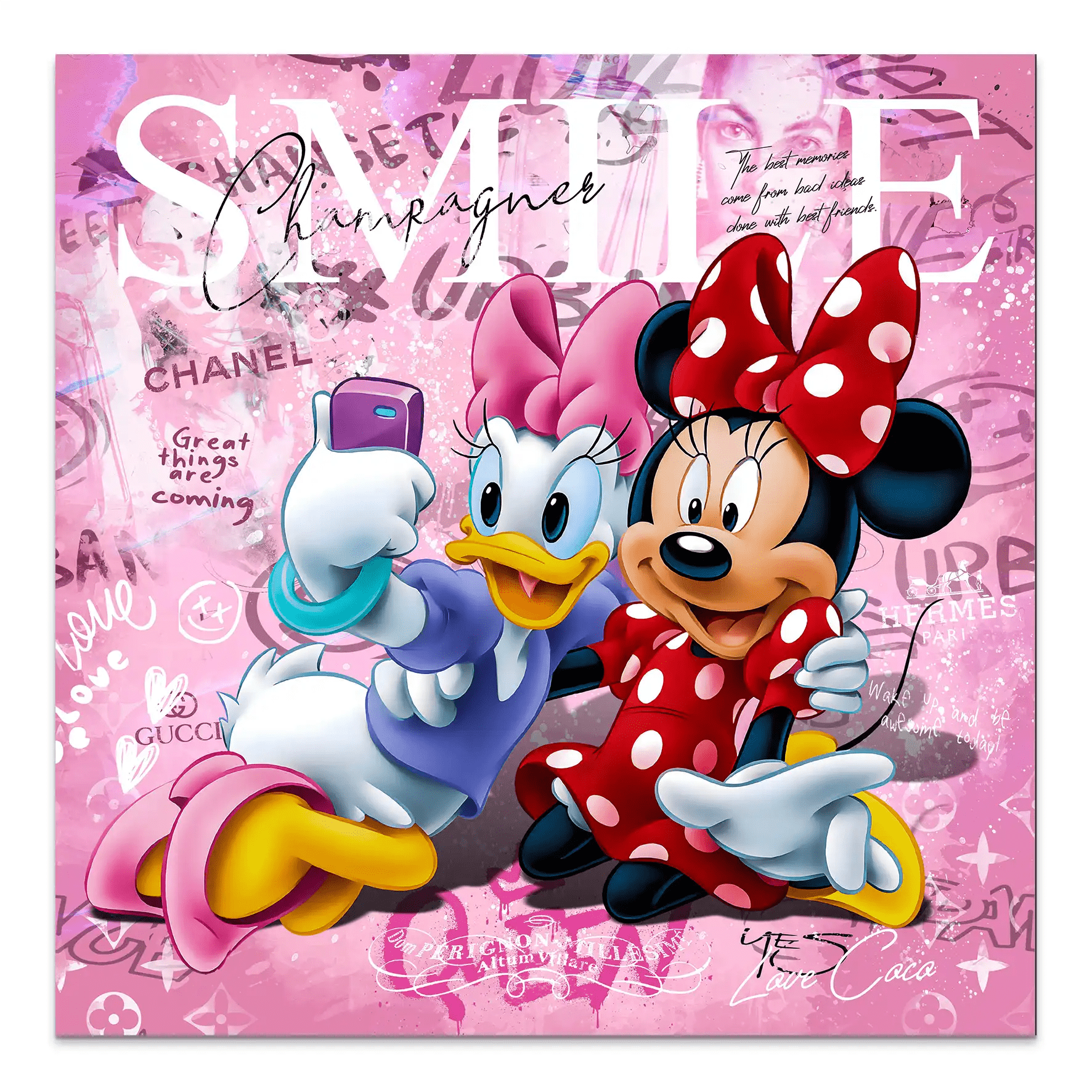 Daisy & Minnie Smile AluDibond Bild INGALERIE