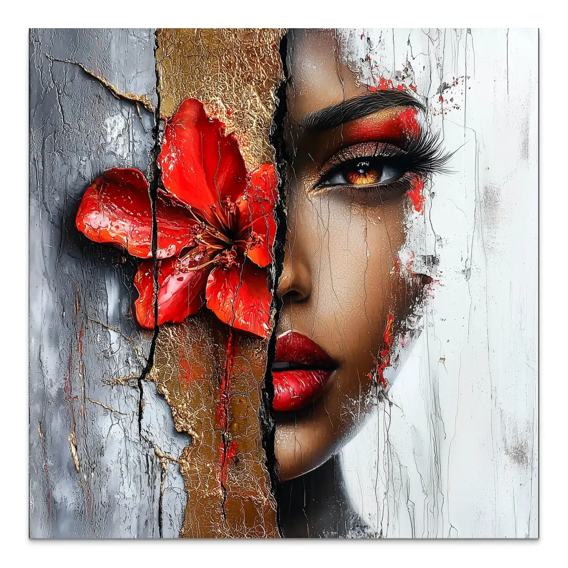 Red Blossom Beauty AluDibond Bild