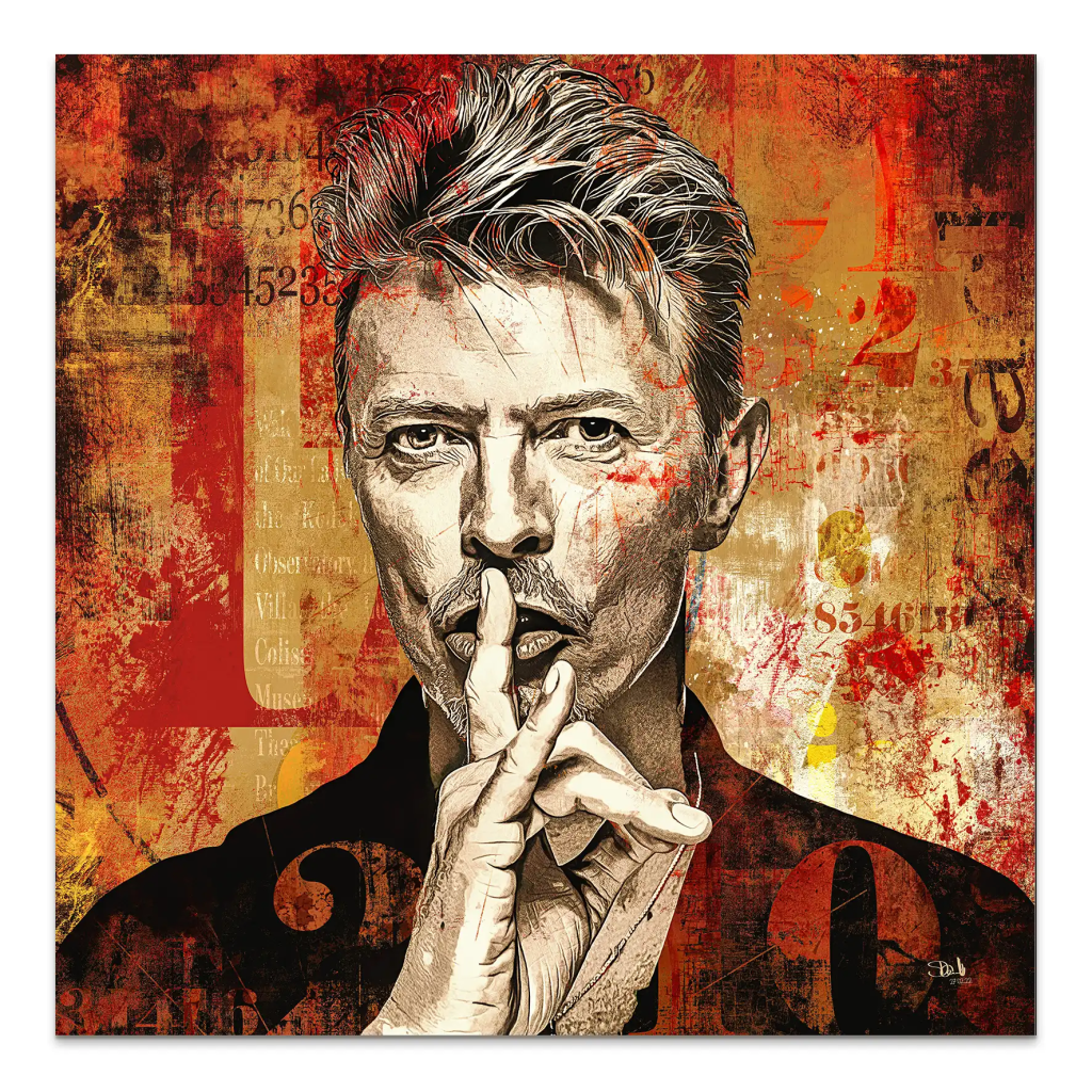 David Bowie Abstrakt Red Style AluDibond Bild INGALERIE