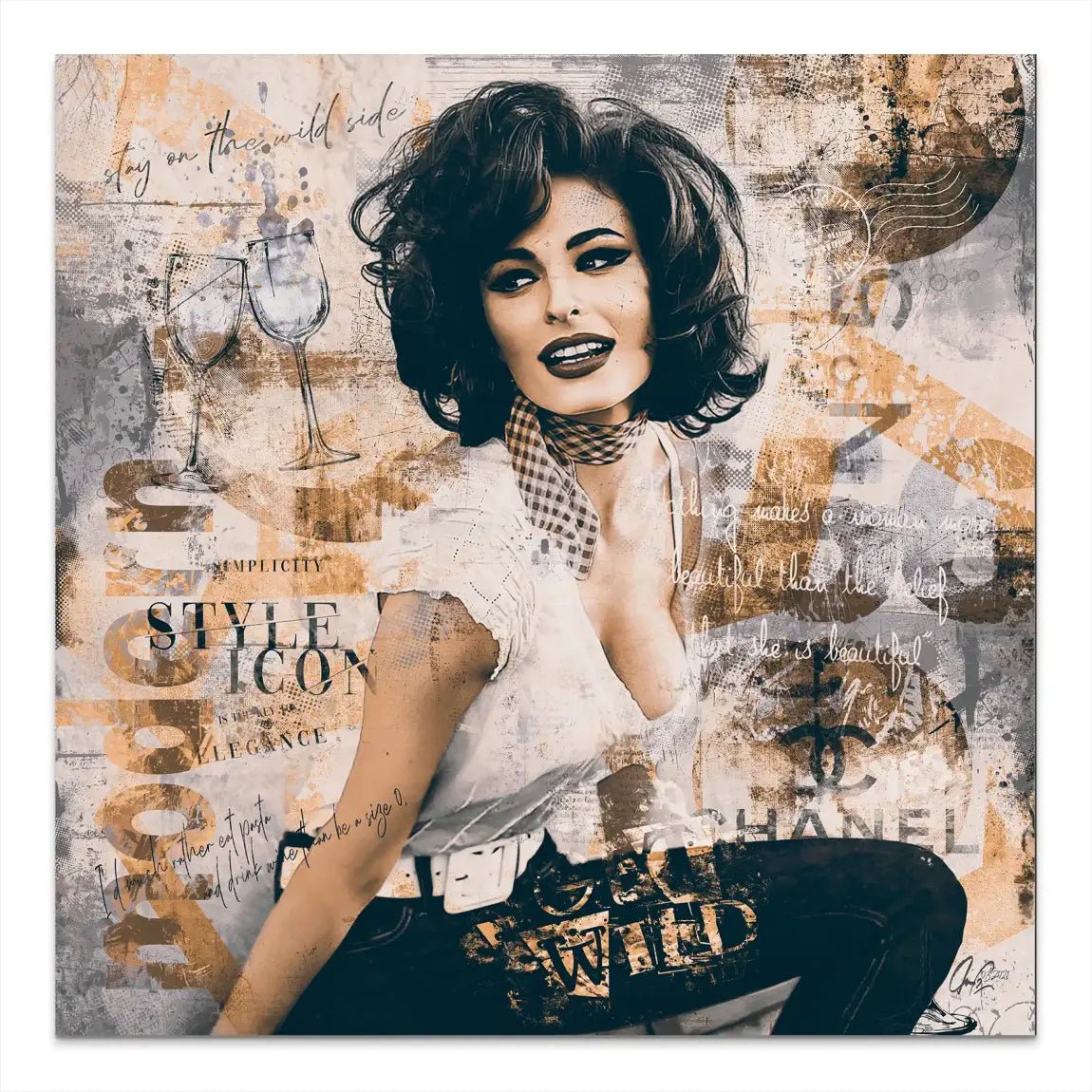 Sophia Loren Street Art AluDibond Bild INGALERIE