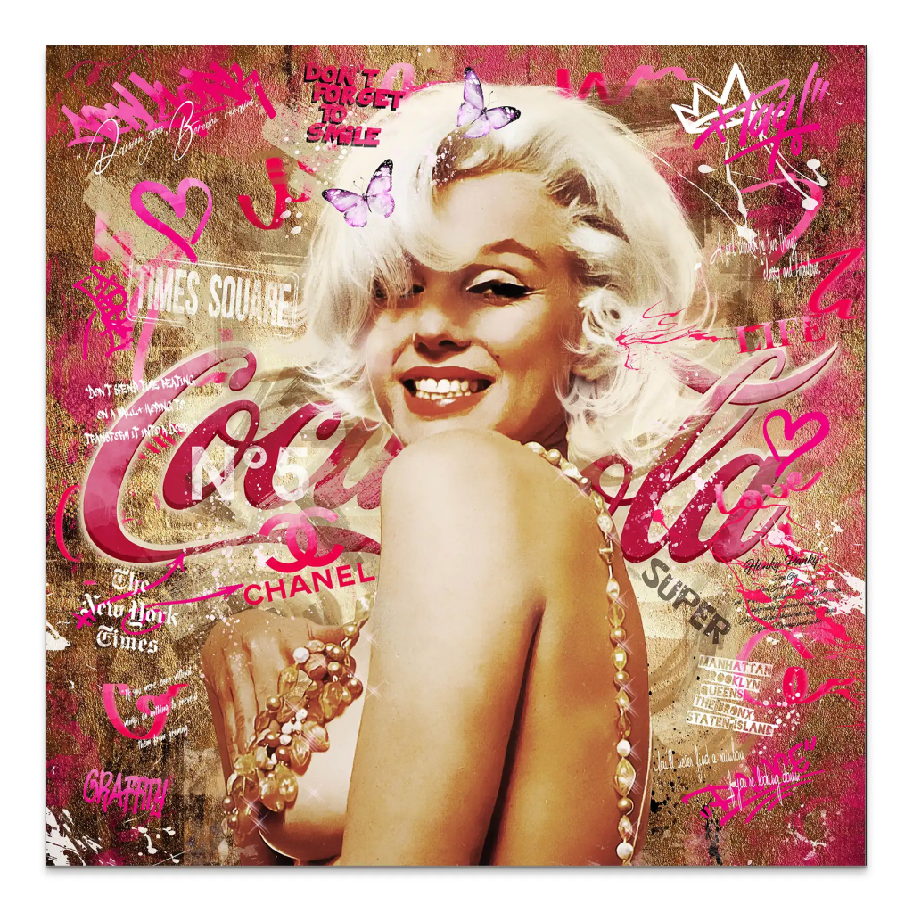 Marilyn Monroe Graffiti Style AluDibond Bild INGALERIE