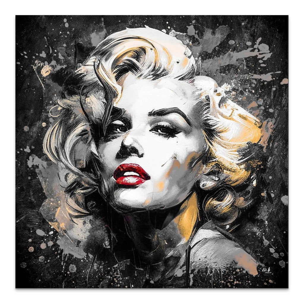 Marilyn Monroe Abstrakt Black AluDibond Bild INGALERIE