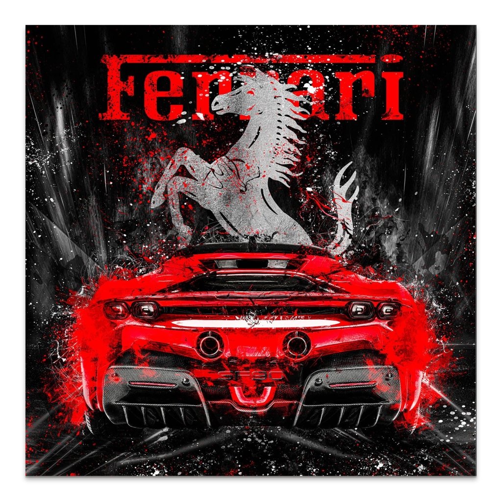 Ferrari SF90 Abstrakt AluDibond Bild INGALERIE